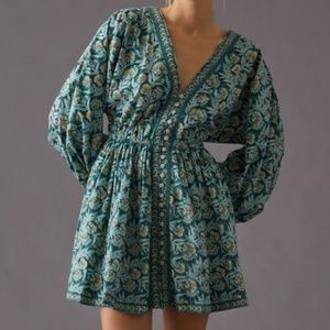 Omika Balloon Sleeve Mini Dress - NWT